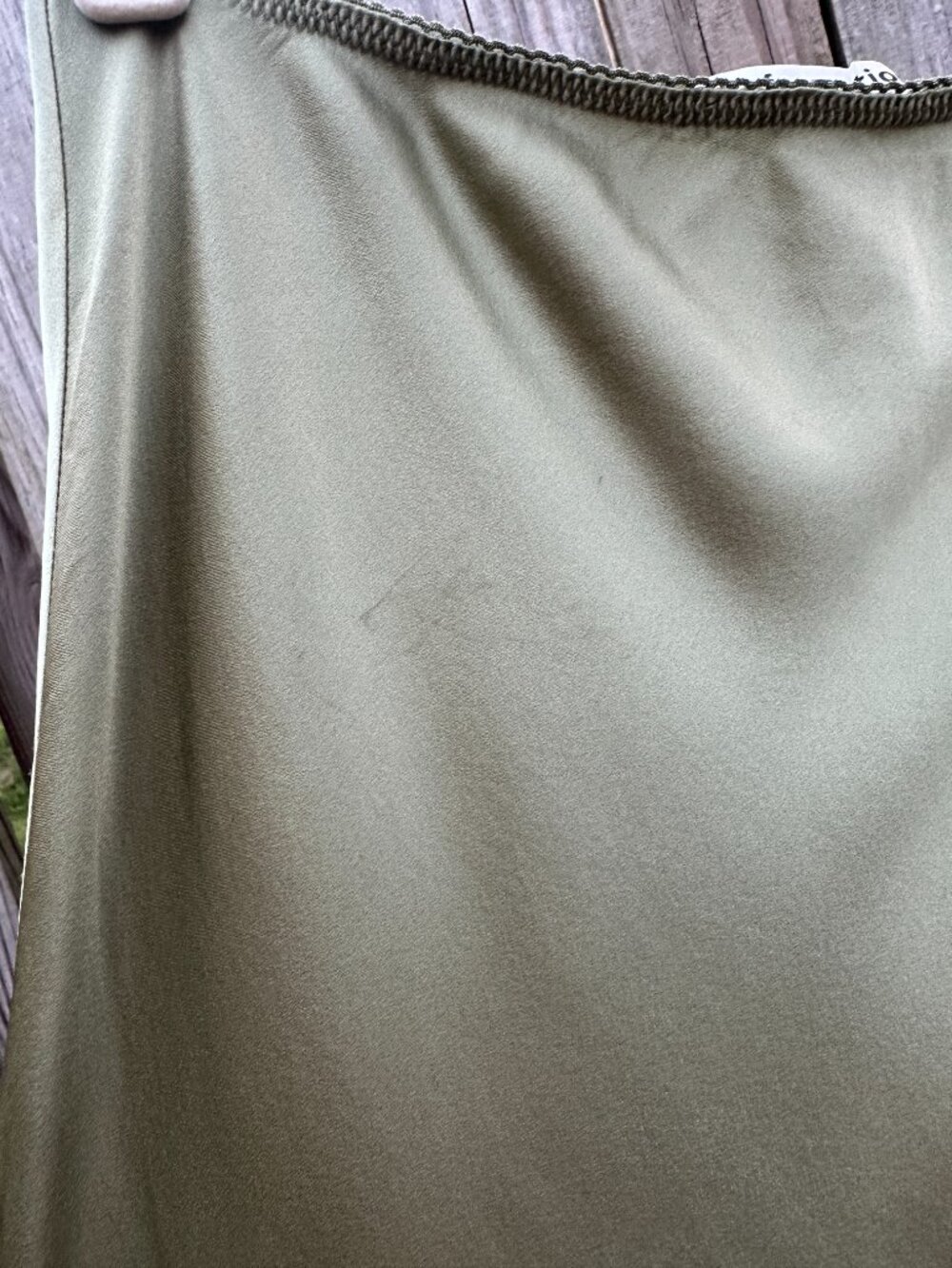 Reformation Layla Silk Skirt Artichoke Green Midi Slip 4 - Picture 6 of 10